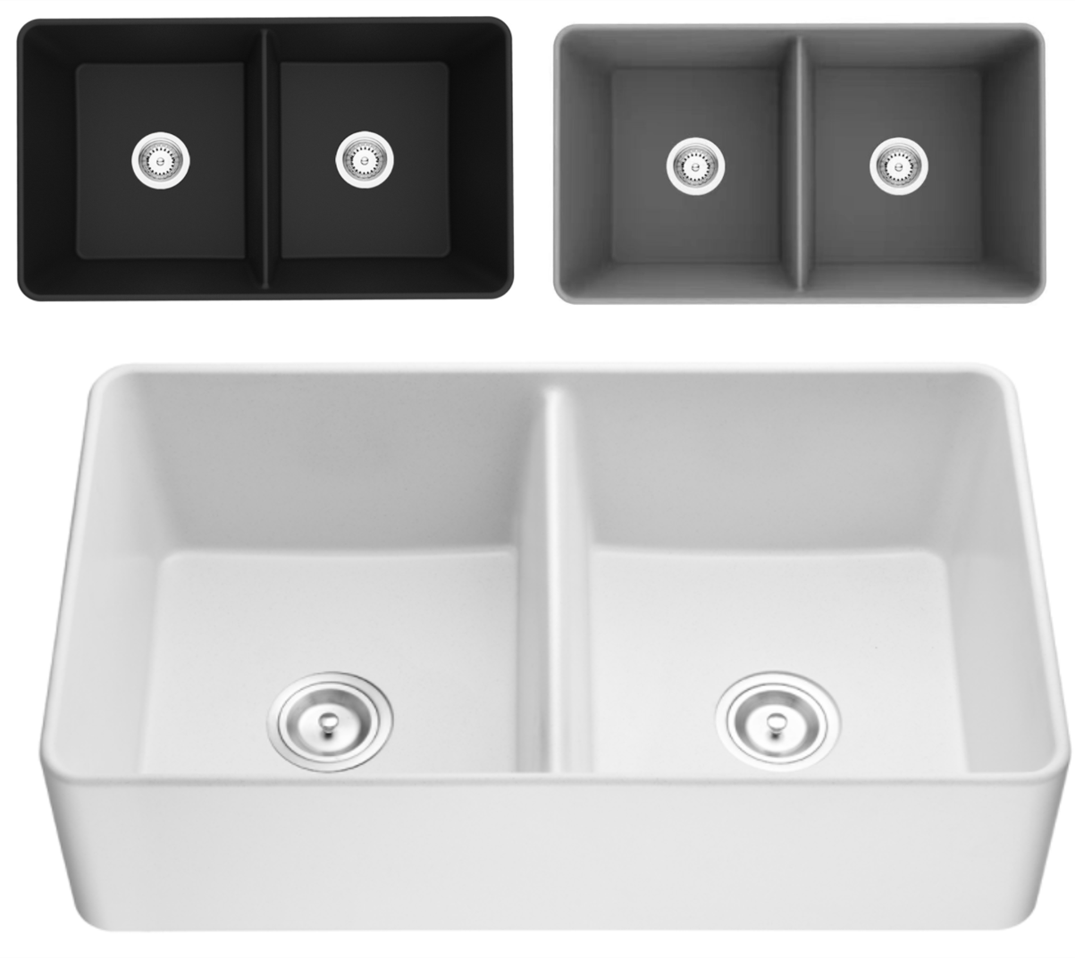 Quartz Double Bowl Butler Sink 838mm QKS8348D